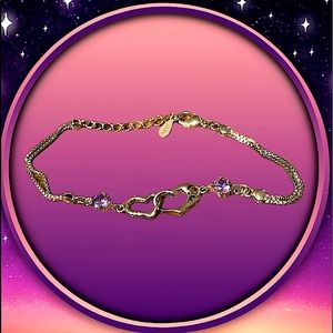 NWT- Purple CZ “I ❤️ U” heart S925 Silver bracelet 🦄3 for $15 /4 for $20🦄